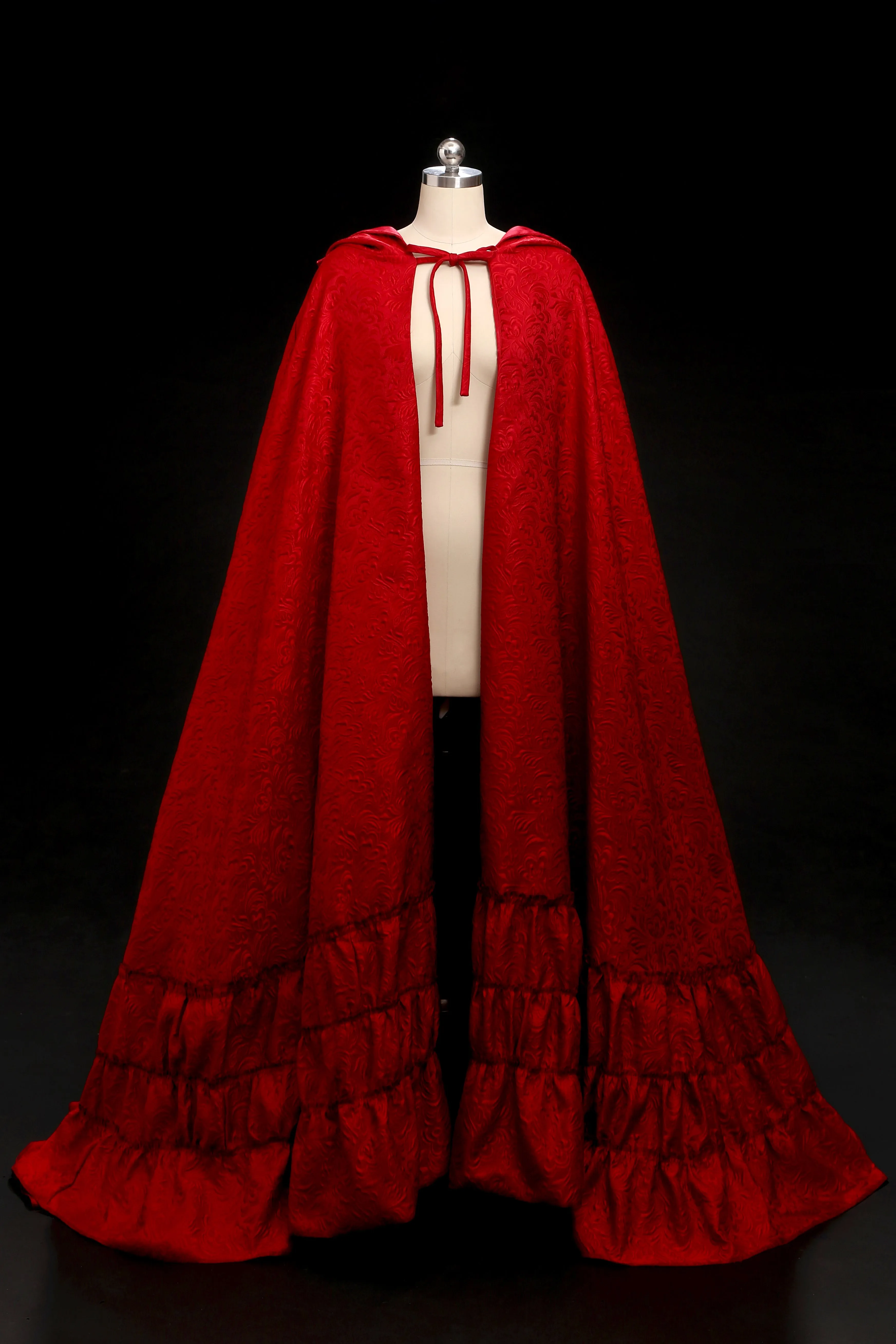 Hooded Red Long Cloak Cape SCARLETT