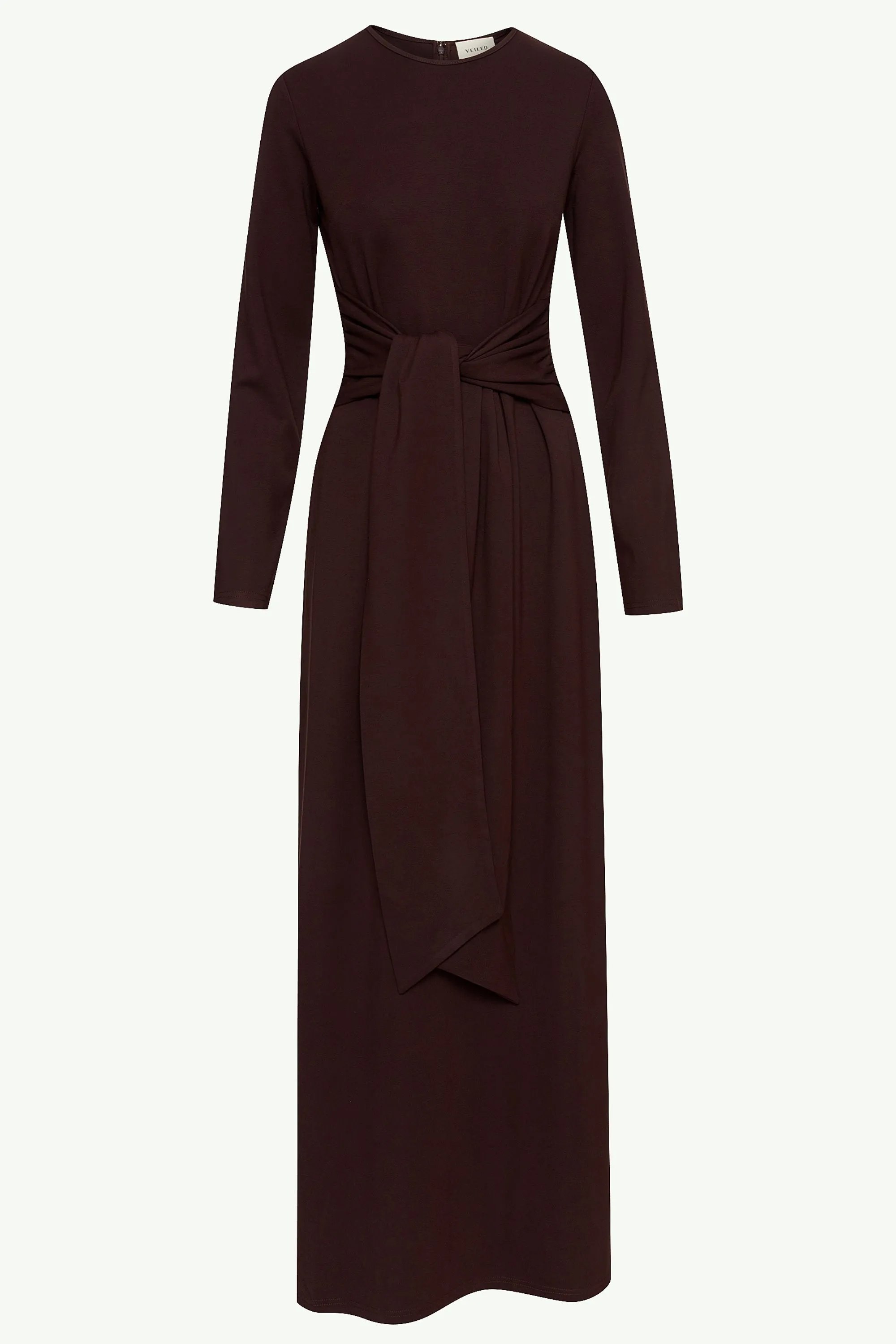 Jersey Tie Front Maxi Dress - Espresso