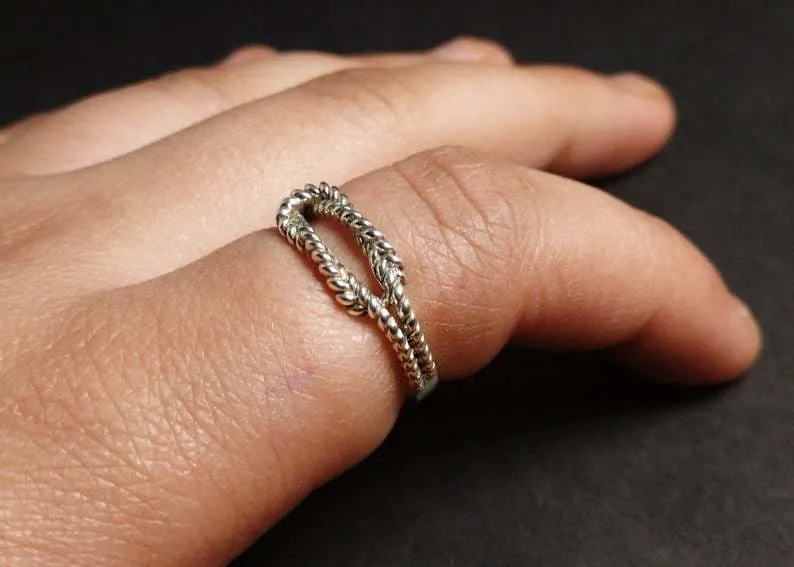 Knot Ring, Sterling Silver Ring, Infinity Ring, Bridesmaid Gift, Friendship Ring, Promise Ring for Her, Silver Knot Ring, Love Ring