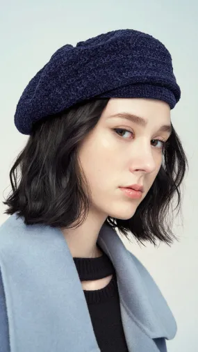 Ladies Velvet Yarn Beret