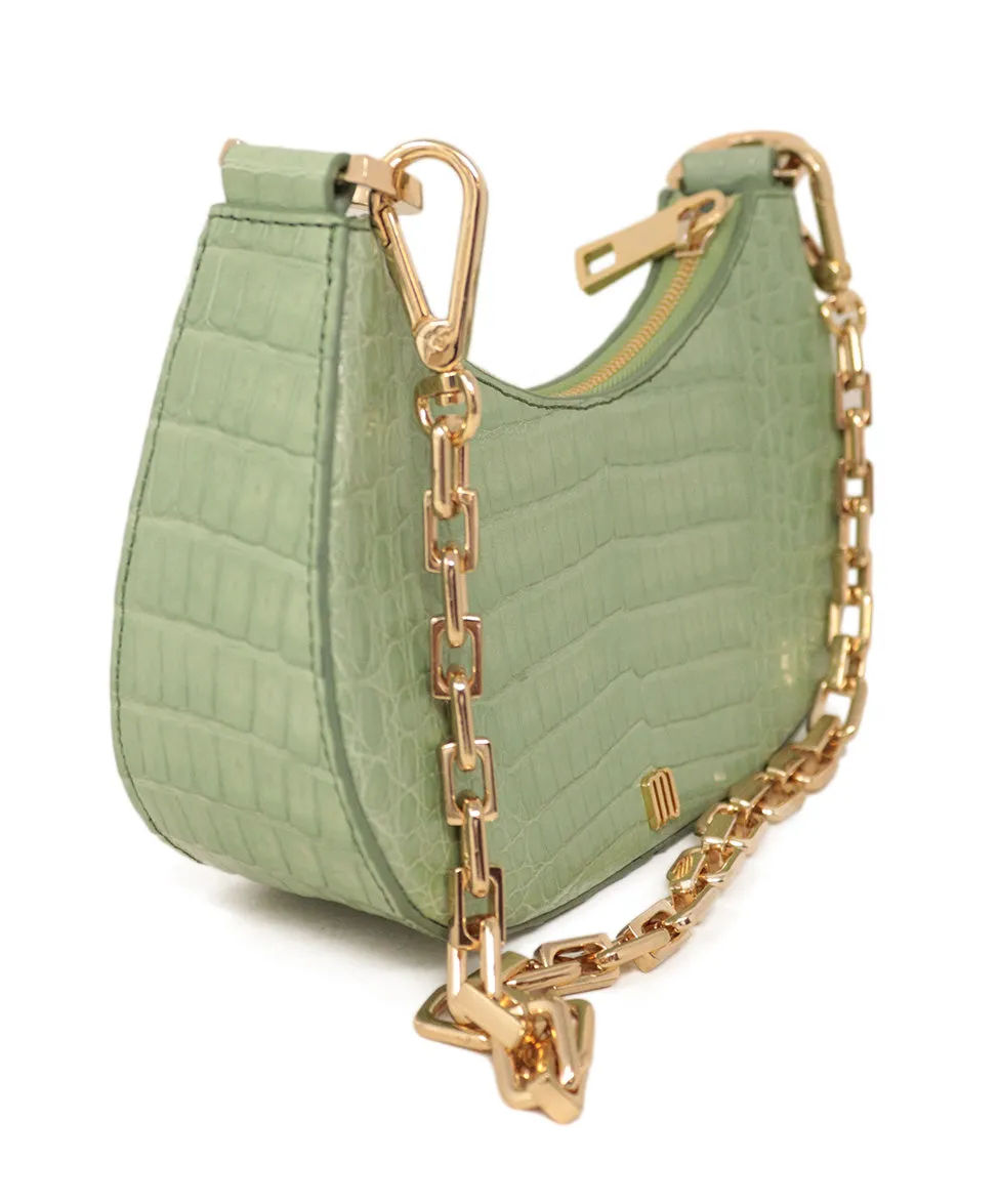 Maria Oliver Mint Green Crocodile Small Mia Bag