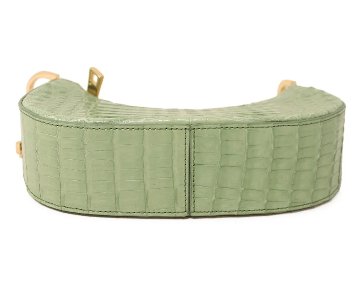 Maria Oliver Mint Green Crocodile Small Mia Bag