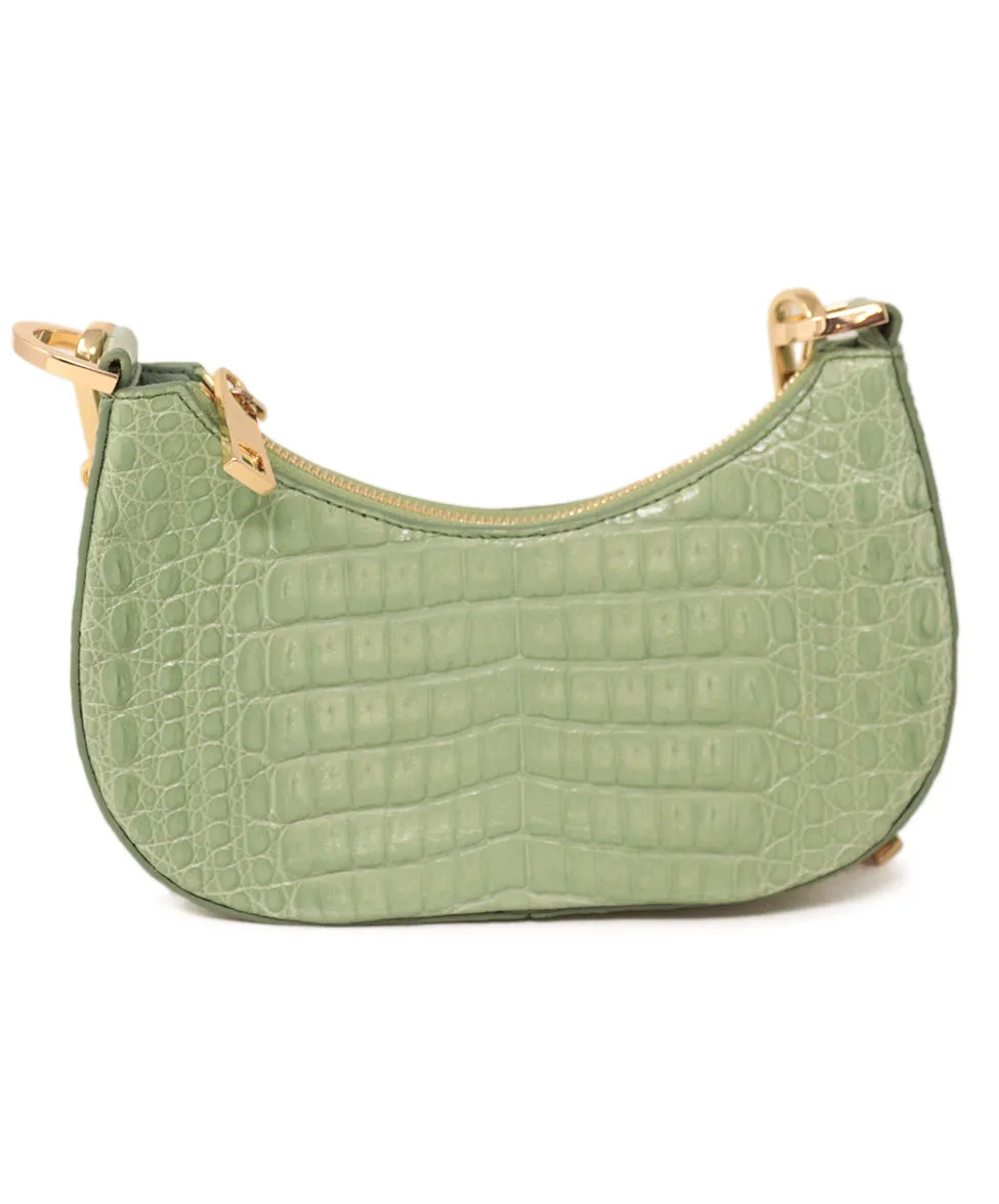 Maria Oliver Mint Green Crocodile Small Mia Bag