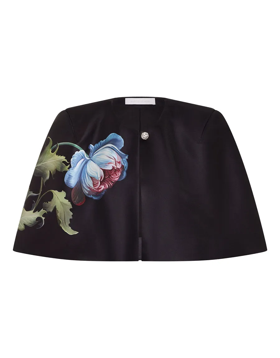 Merryn Taffeta Cape - Painterly Flower