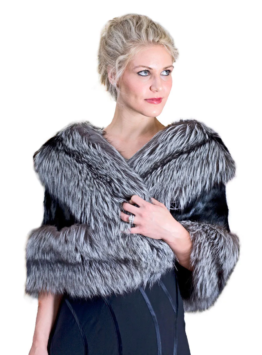 Mink Fur Cape with Fox Fur Trim