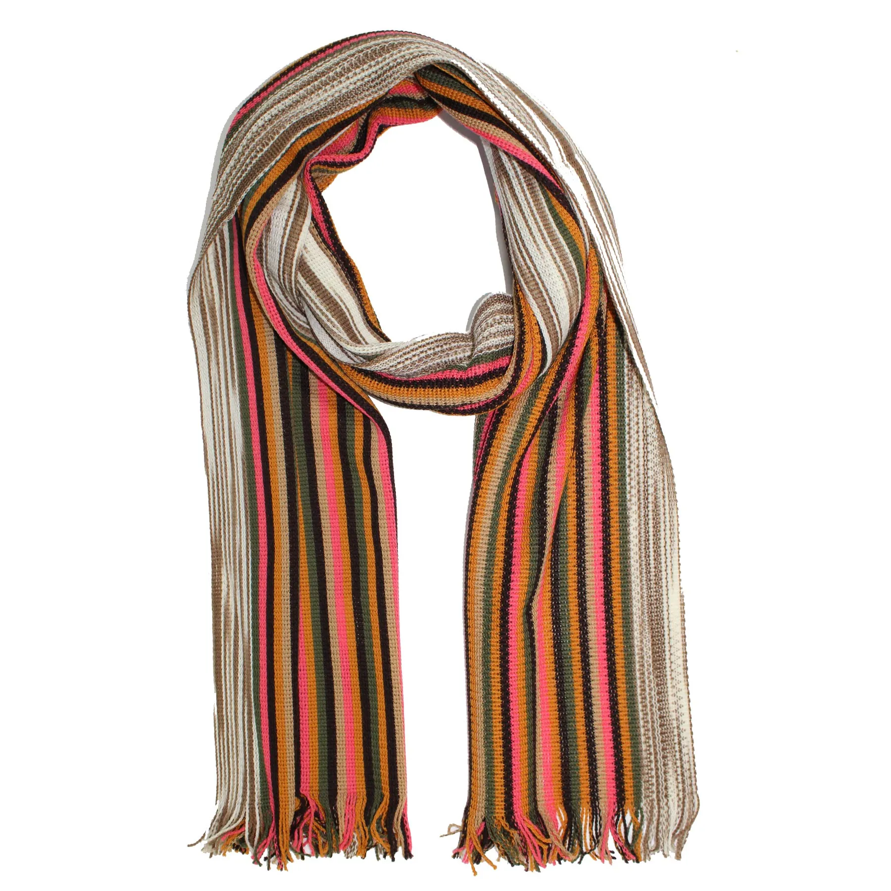 Missoni Scarf Gray Taupe Pink Design - Wool Shawl