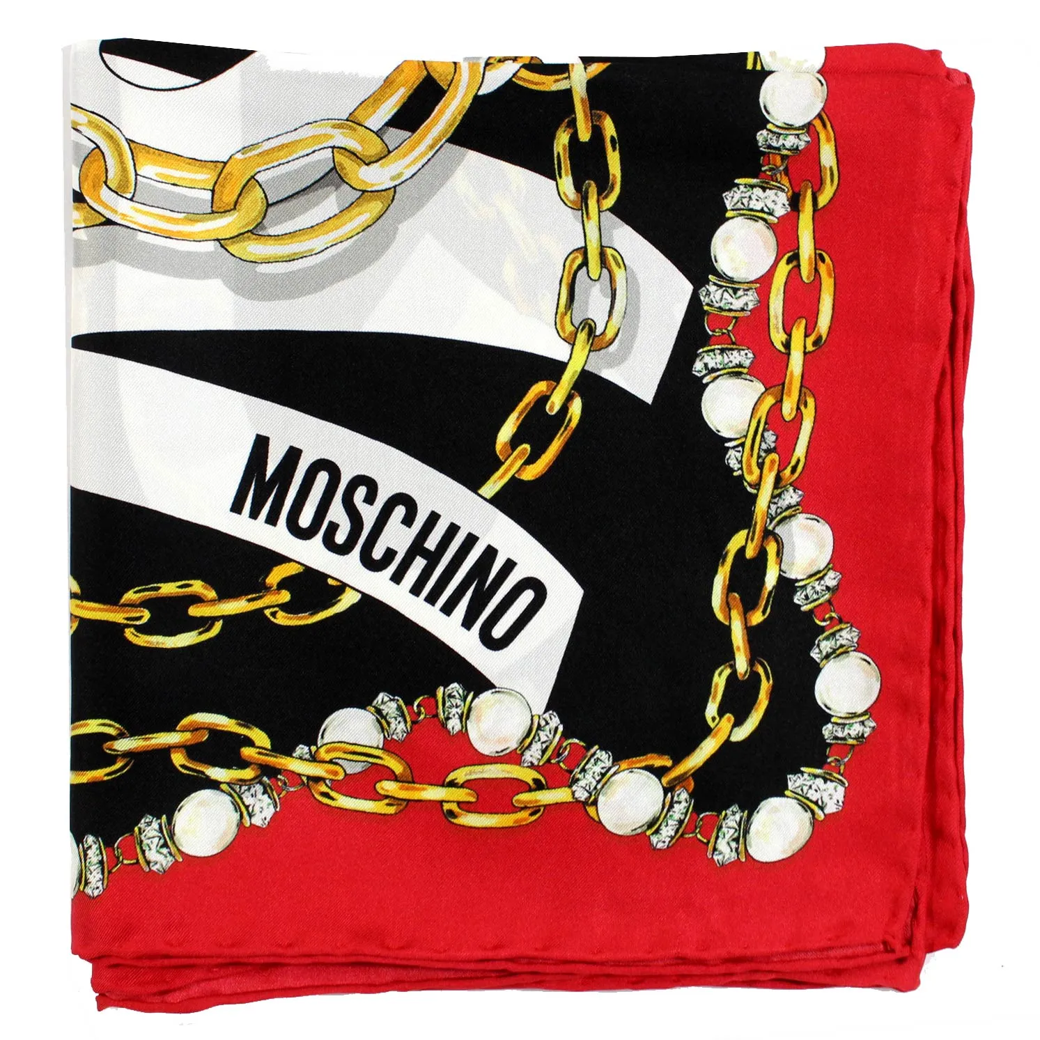 Moschino Scarf Jewelry Design - Large Square Silk Foulard