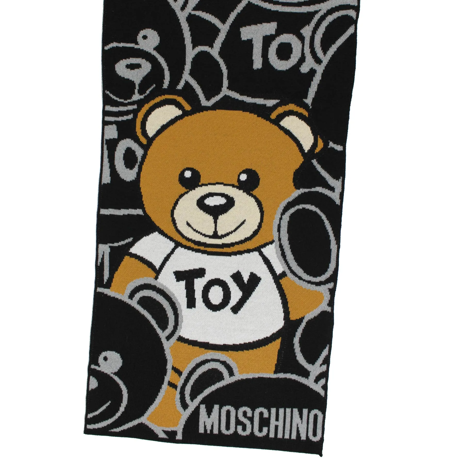 Moschino Wool Scarf Black Toy Bear SALE