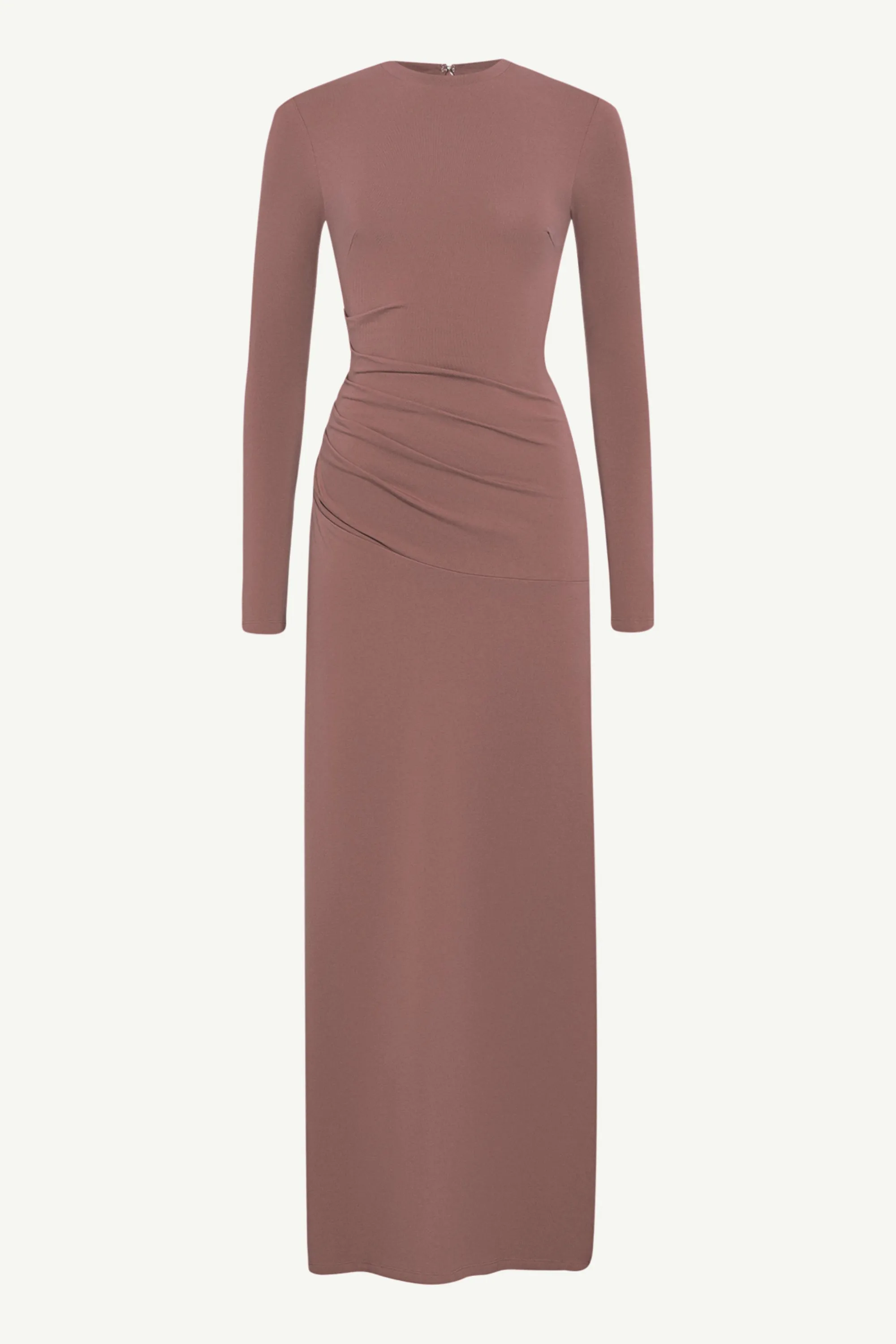 Natalie Rouched Jersey Maxi Dress - Deep Taupe