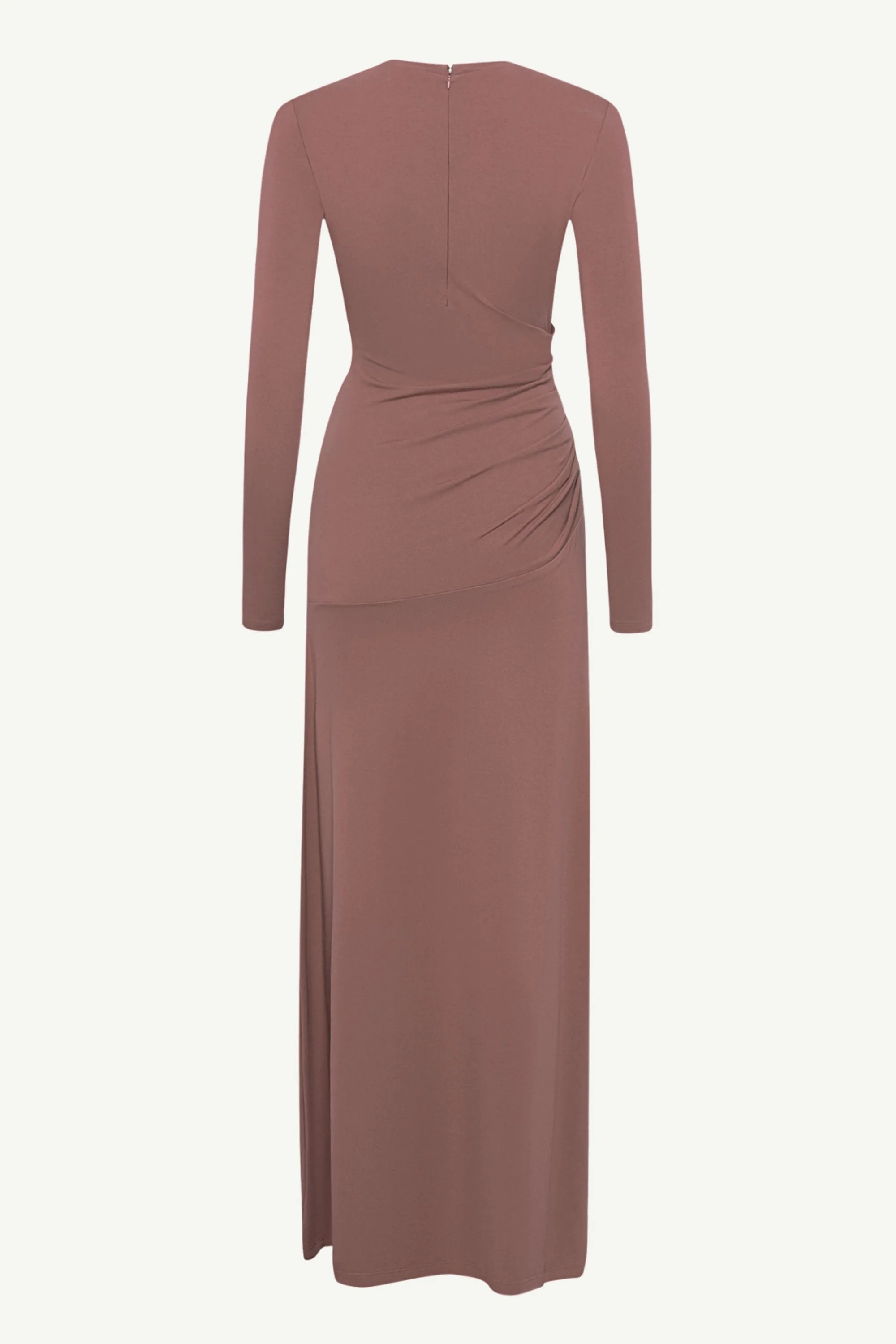 Natalie Rouched Jersey Maxi Dress - Deep Taupe