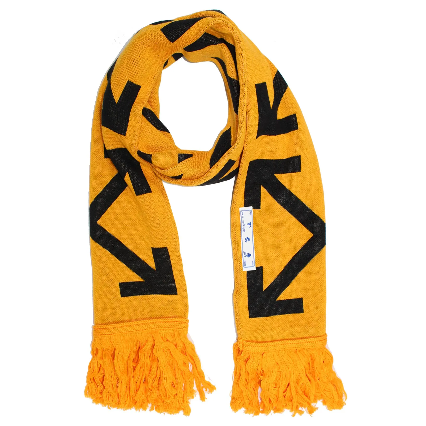 Off-White Scarf Orange Arrow Logo Design - Wool Blend Shawl SALE