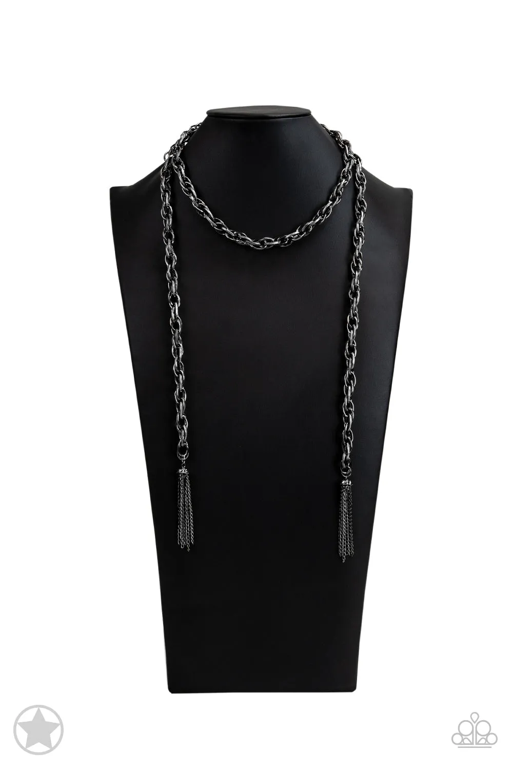 Paparazzi Necklace ~ SCARFed for Attention - Gunmetal