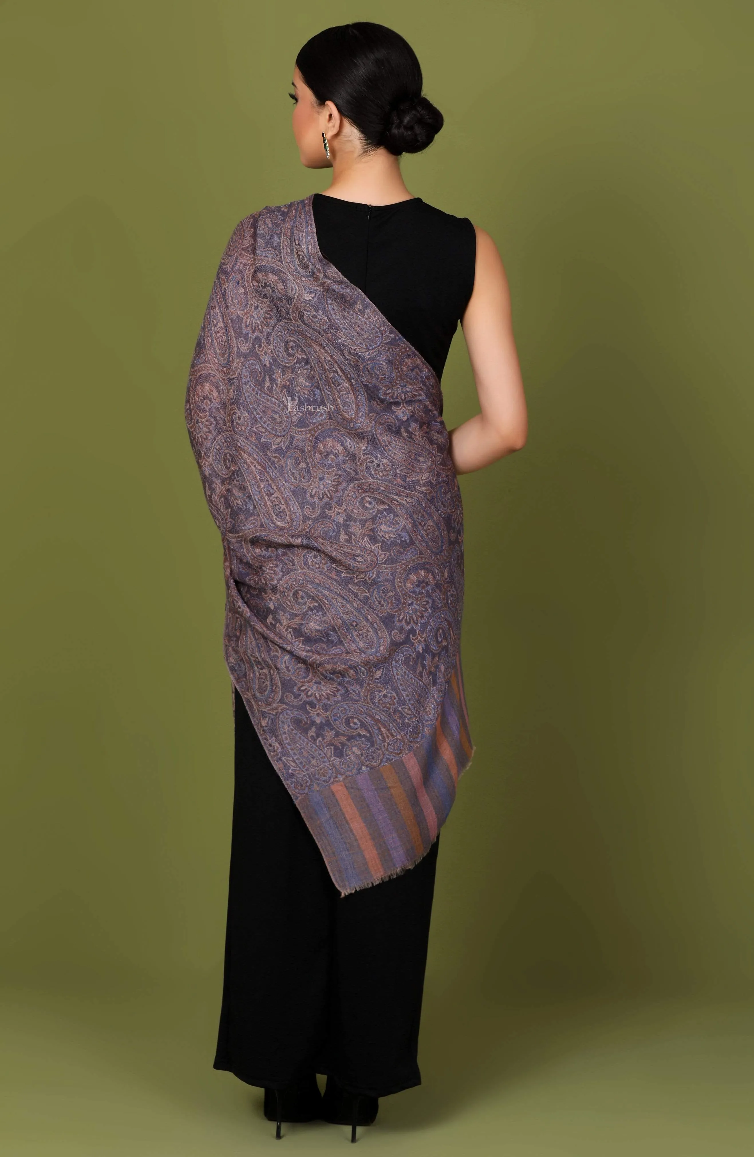 Pashtush Heritage Collection, Woven Wool Cashmere, Chanting Paisleys Scarf, Extra Soft