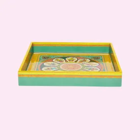 Pattachitra Folktales Square Enamel Small Tray