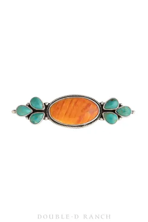 Pin, Bar, Turquoise & Orange Spiny Oyster, Contemporary, 872