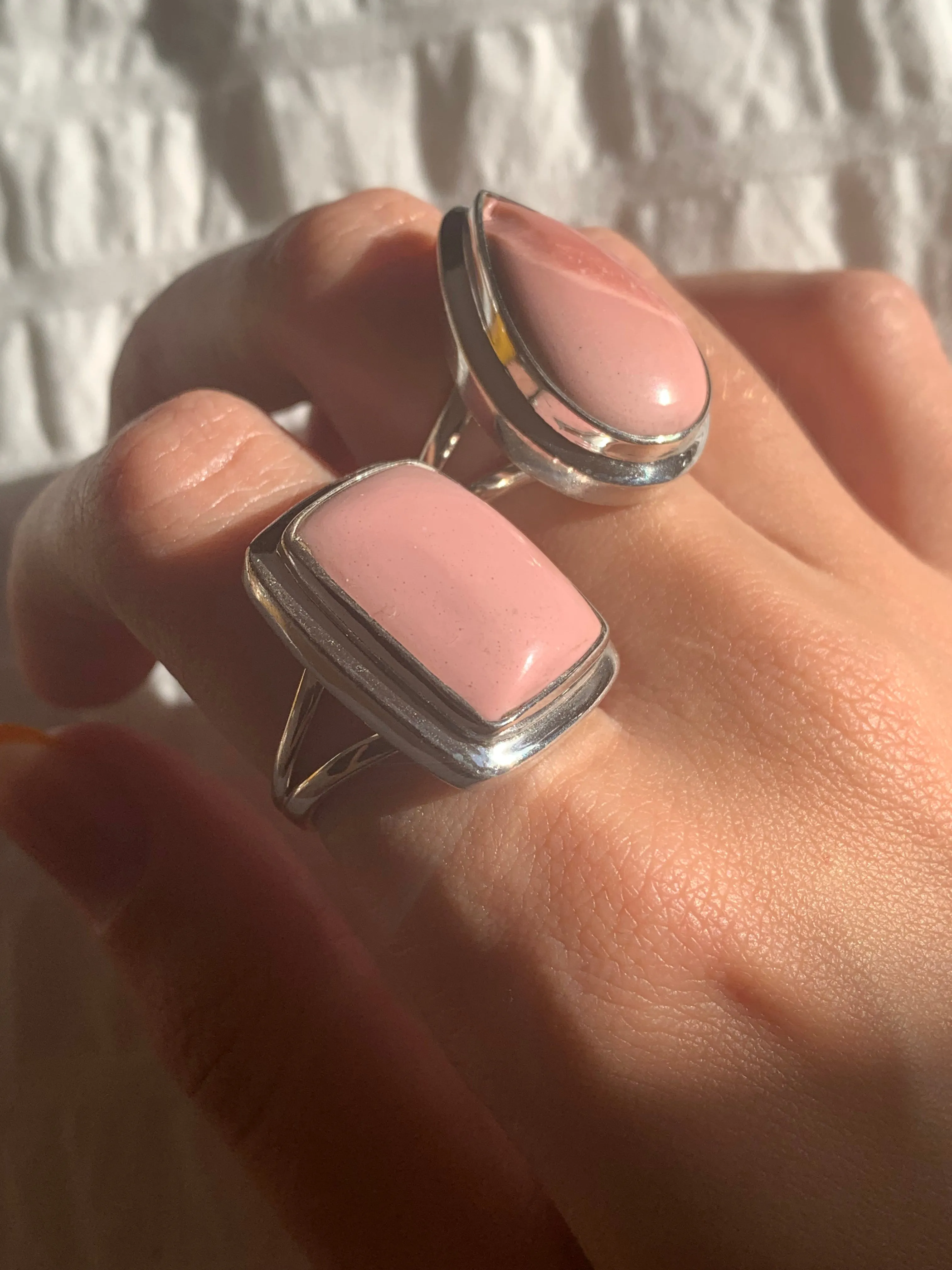 Pink Opal Ansley Ring - Small Drop / Square (US 7.5 & 8.5)