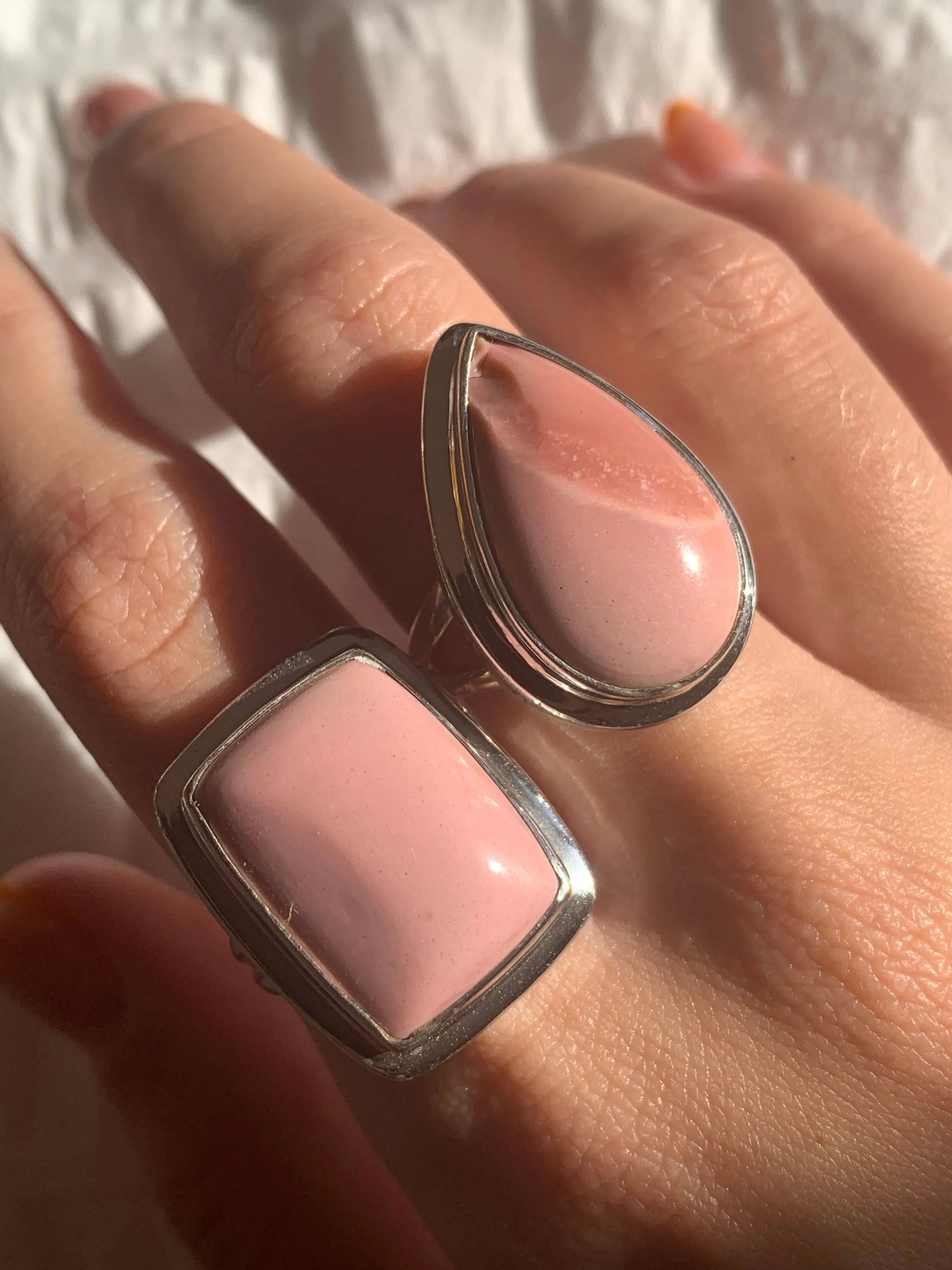 Pink Opal Ansley Ring - Small Drop / Square (US 7.5 & 8.5)