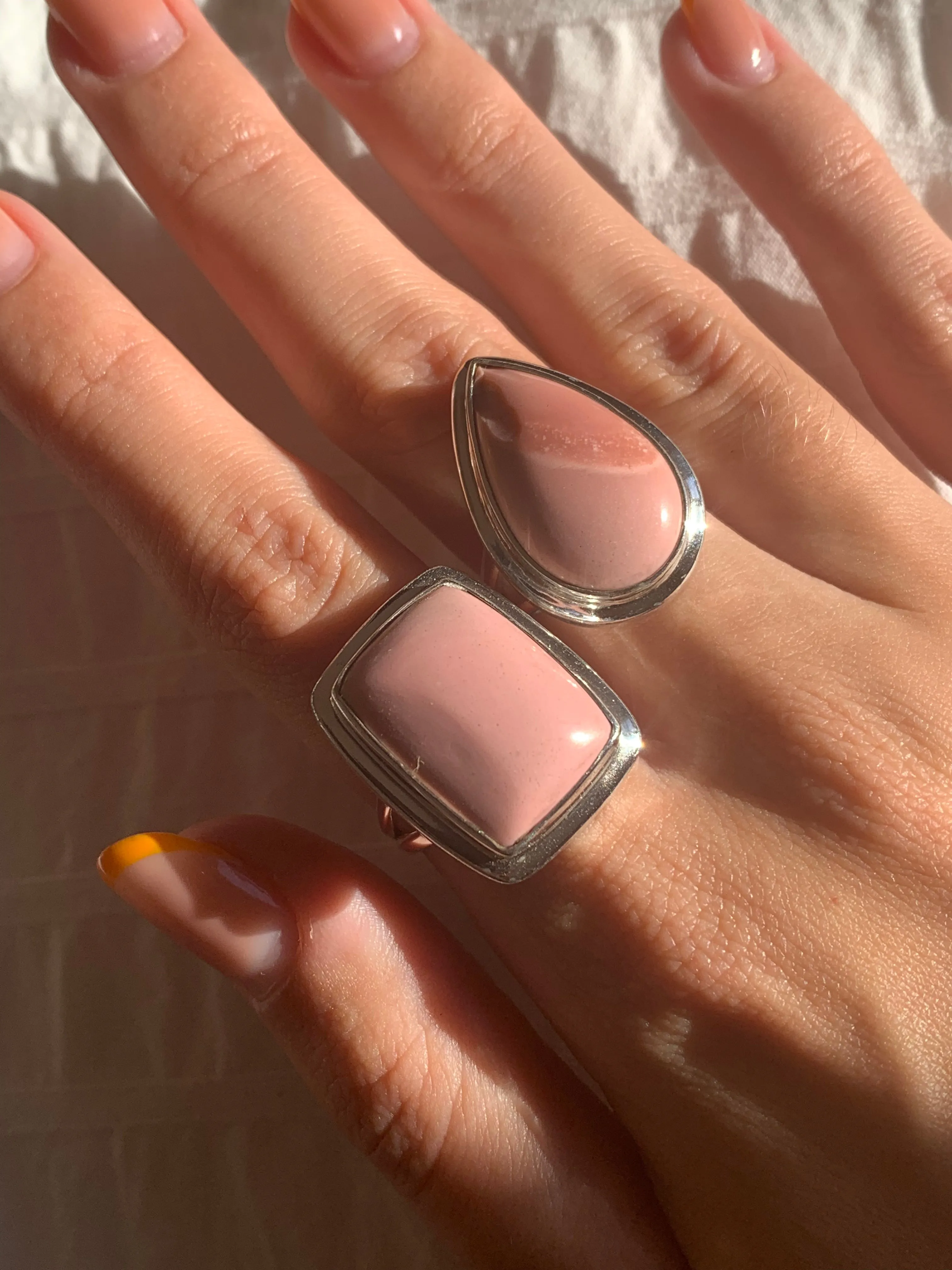 Pink Opal Ansley Ring - Small Drop / Square (US 7.5 & 8.5)