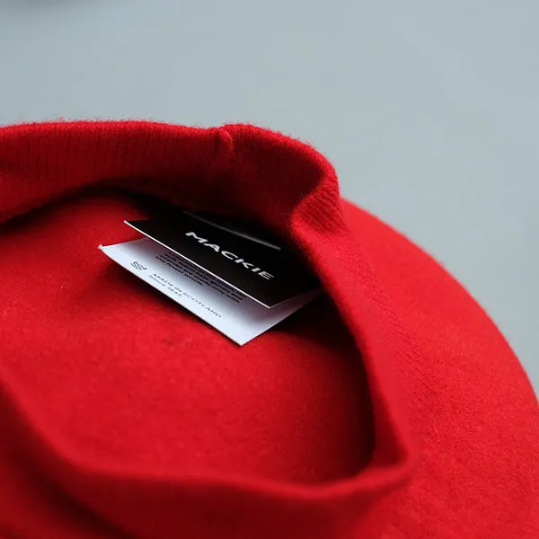 Pure Wool Beret Tam In Red