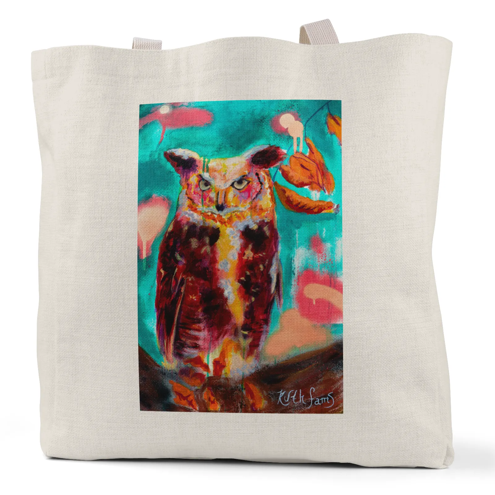 "Owlish Autumn Day" - Small/Large Tote Bag