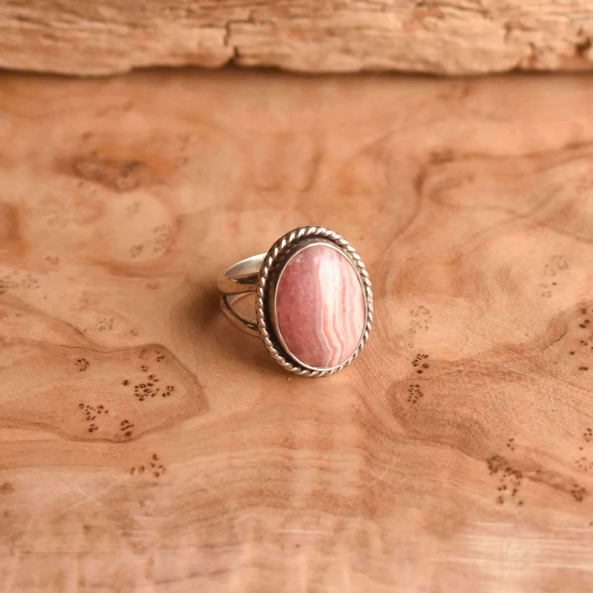 Ready to Ship - Boho Ring Rhodochrosite - .925 Sterling Silver Ring - Silversmith Ring - Rhodochrosite Ring