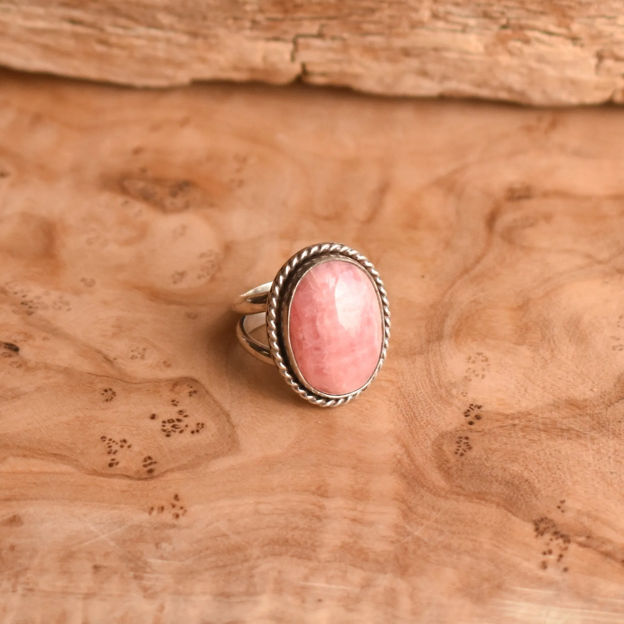 Ready to Ship - Boho Ring Rhodochrosite - .925 Sterling Silver Ring - Silversmith Ring - Rhodochrosite Ring