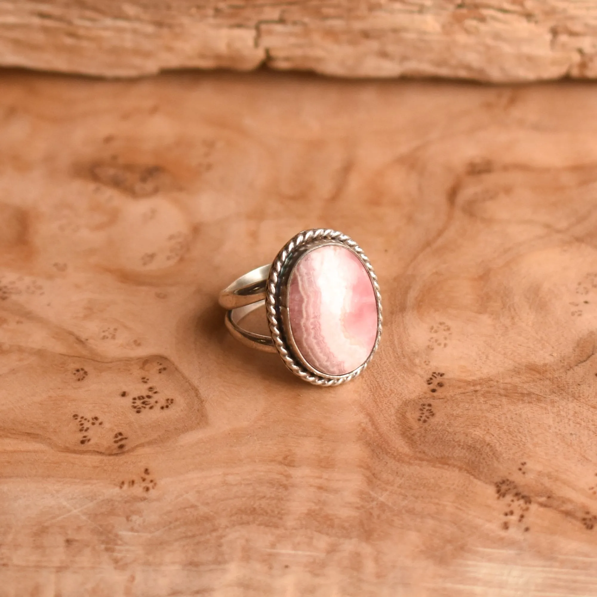 Ready to Ship - Boho Ring Rhodochrosite - .925 Sterling Silver Ring - Silversmith Ring - Rhodochrosite Ring