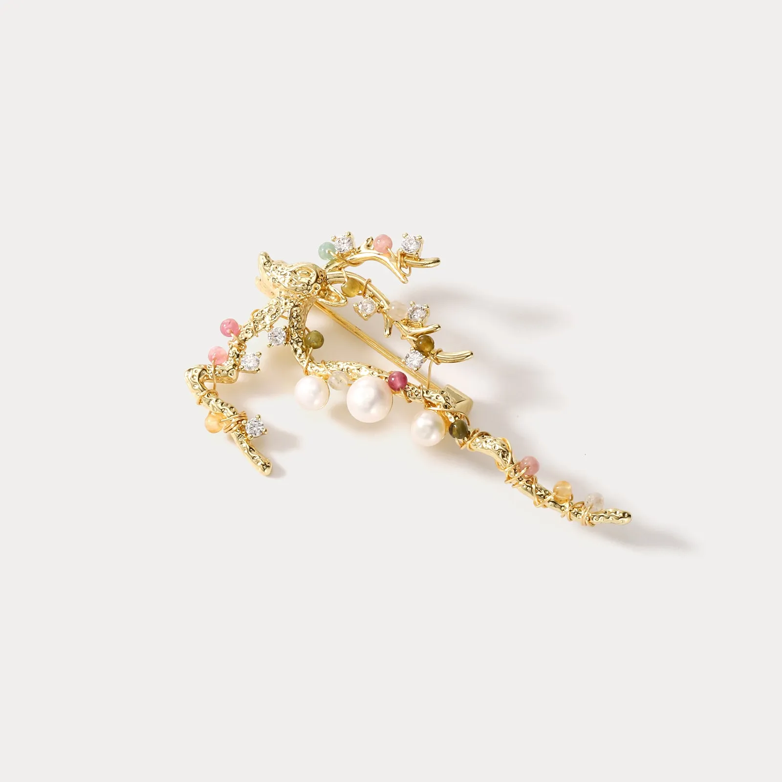 Reindeer Pearl Brooch