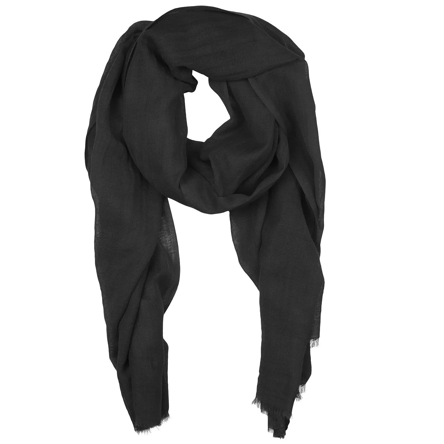 Rene Grande 10 Black wool and silk scarf