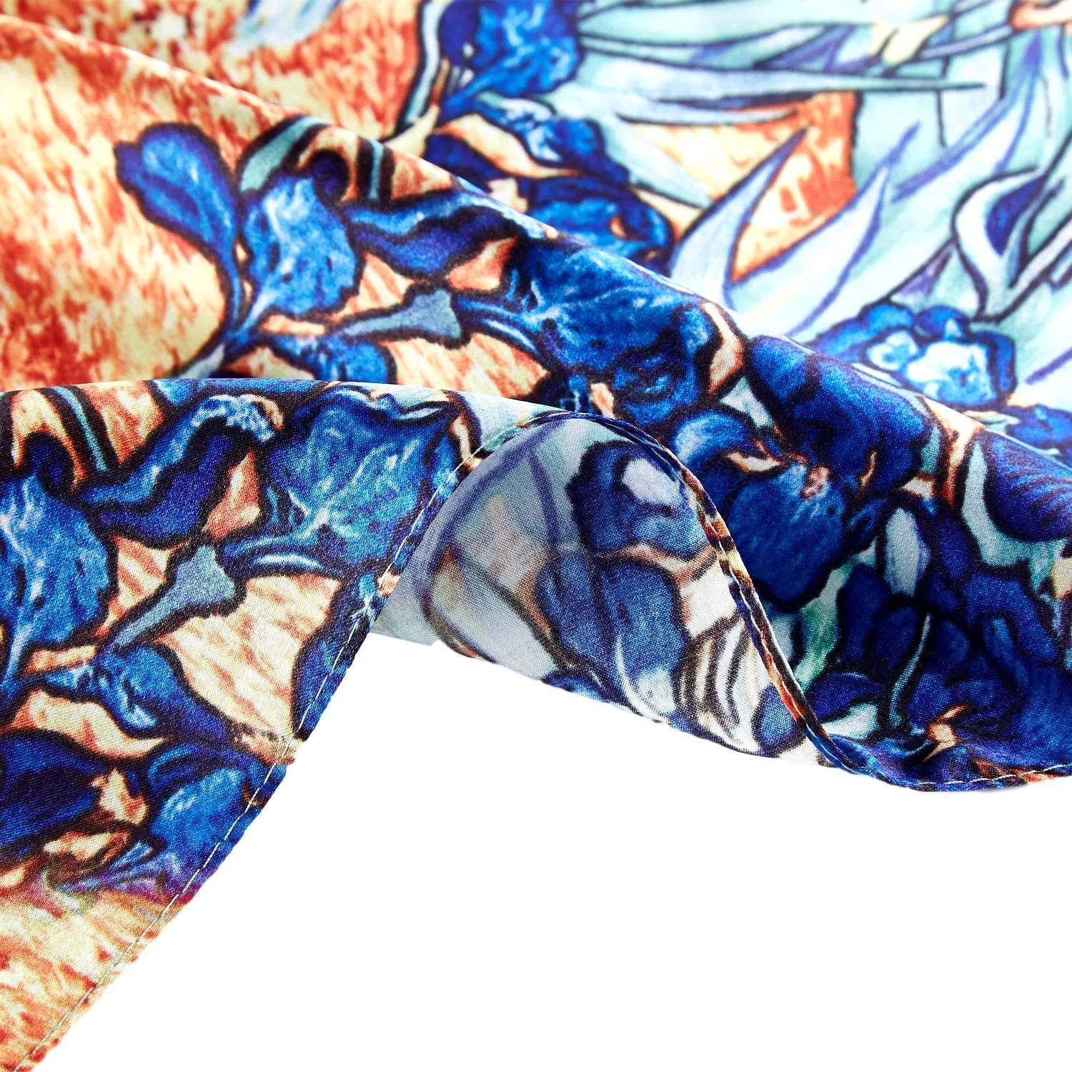 Silk Neckerchief Small Square Silk Scarf Blue Iris by Van Gogh XFJ402