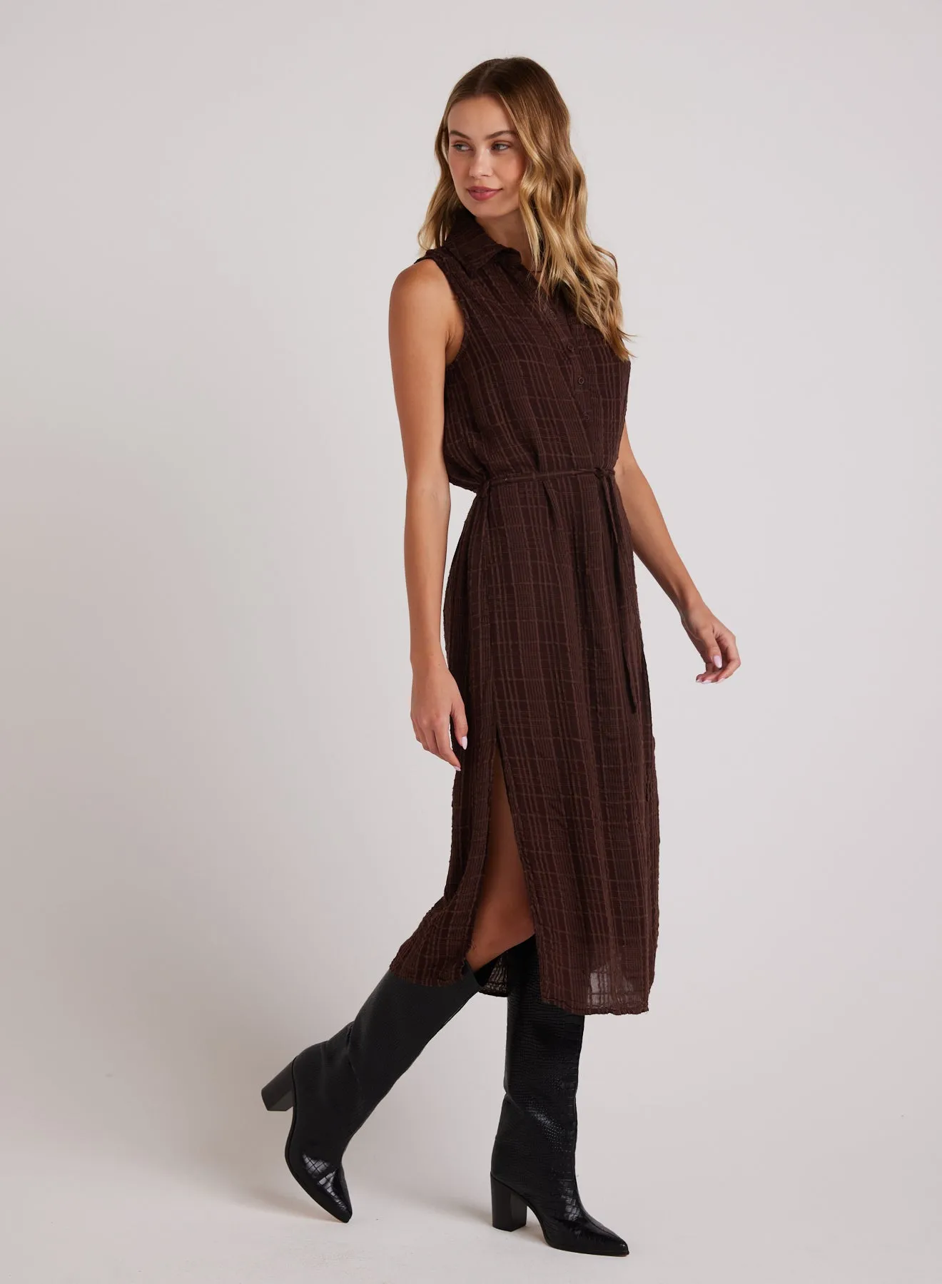 Sleeveless Pullover Midi Dress - Autumn Brown