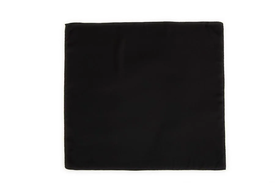 Small Square Silk Satin Scarf Plain Black Color XFJ308