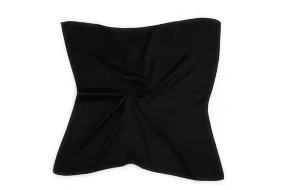 Small Square Silk Satin Scarf Plain Black Color XFJ308