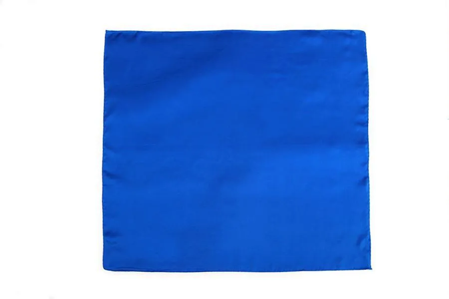 Small Square Silk Satin Scarf Plain Blue Color XFJ303