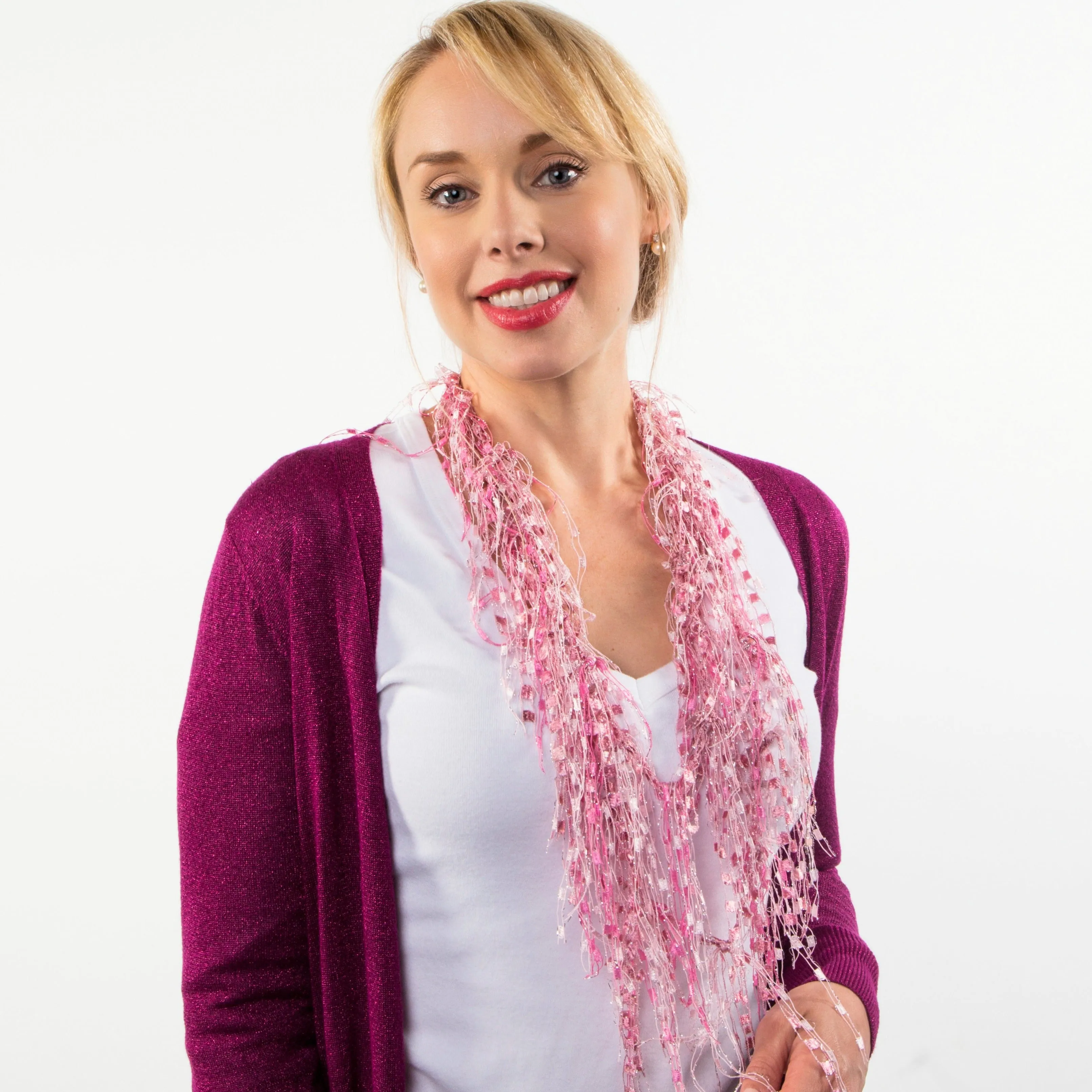 Soft Pink Scarf Necklace