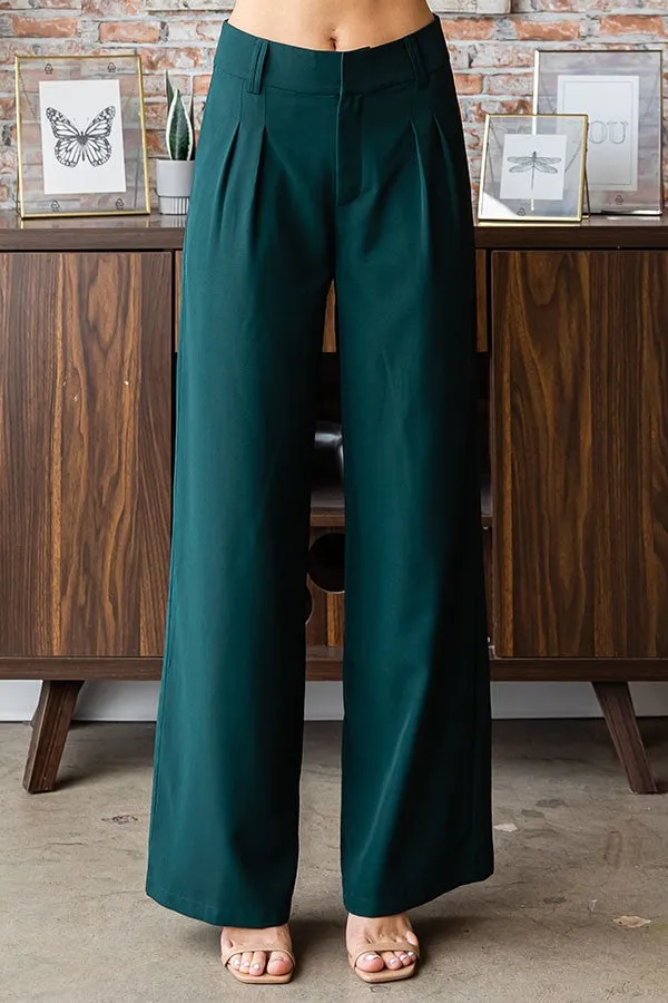 SOLID WIDE LEG PANTS