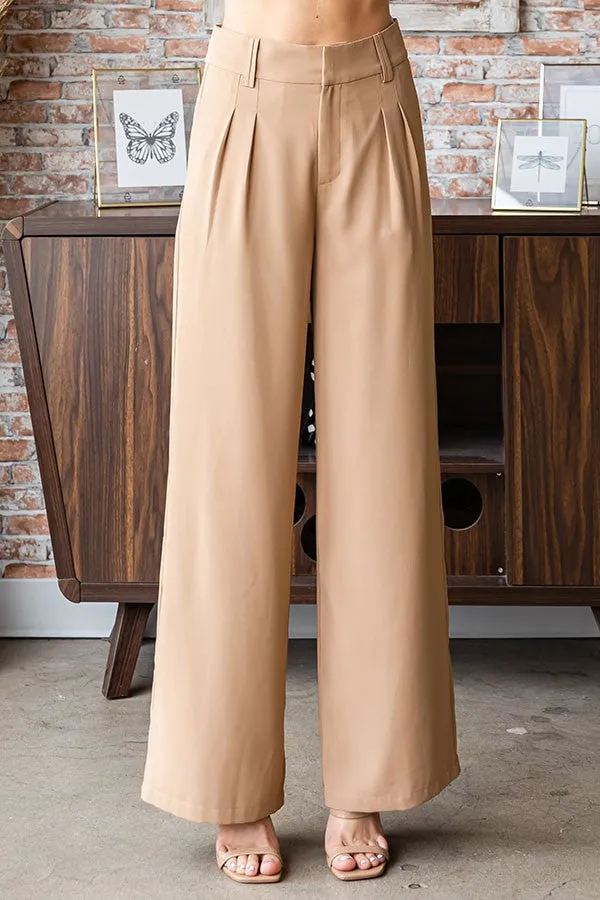 SOLID WIDE LEG PANTS