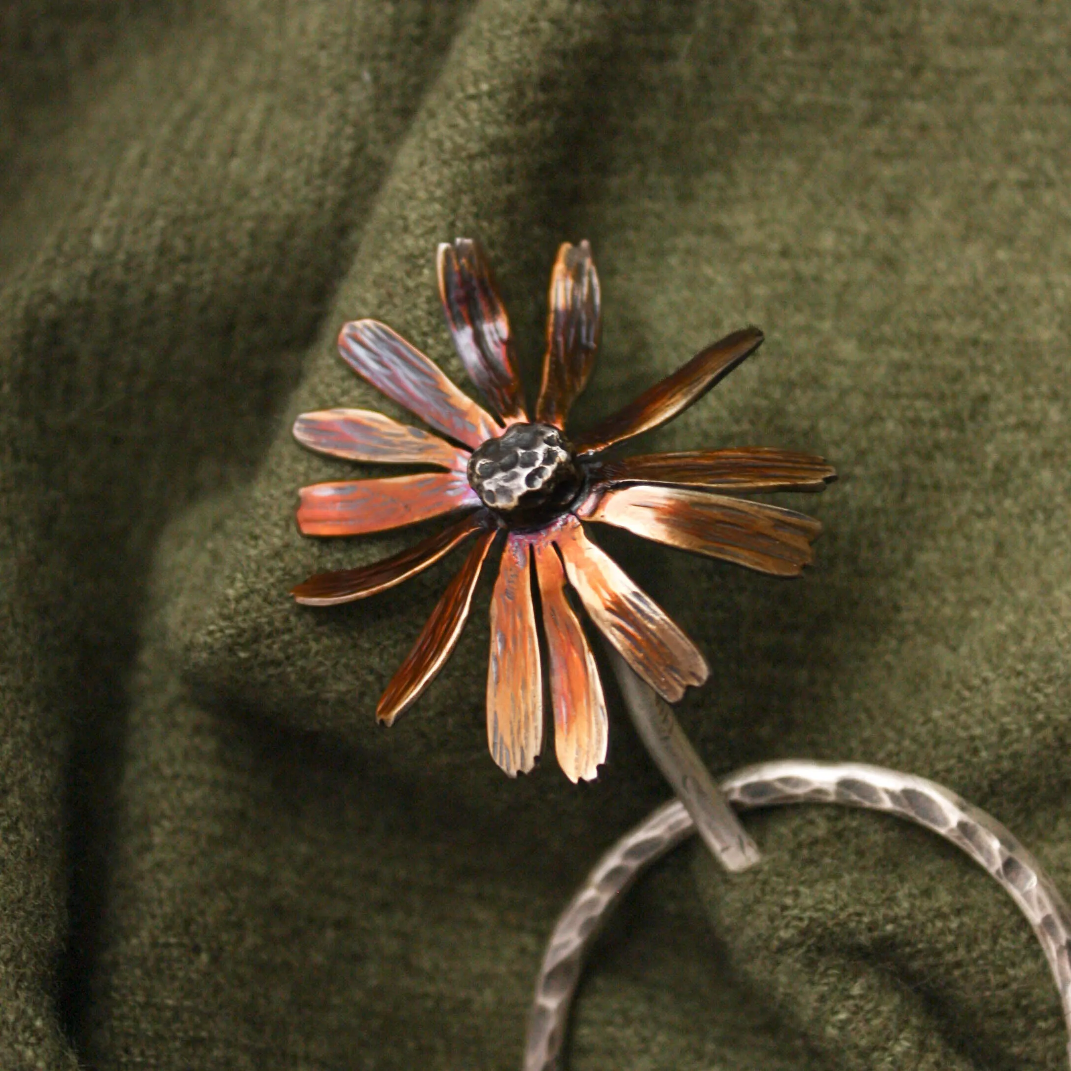 Sterling Silver Echinacea Flower Shawl Pin