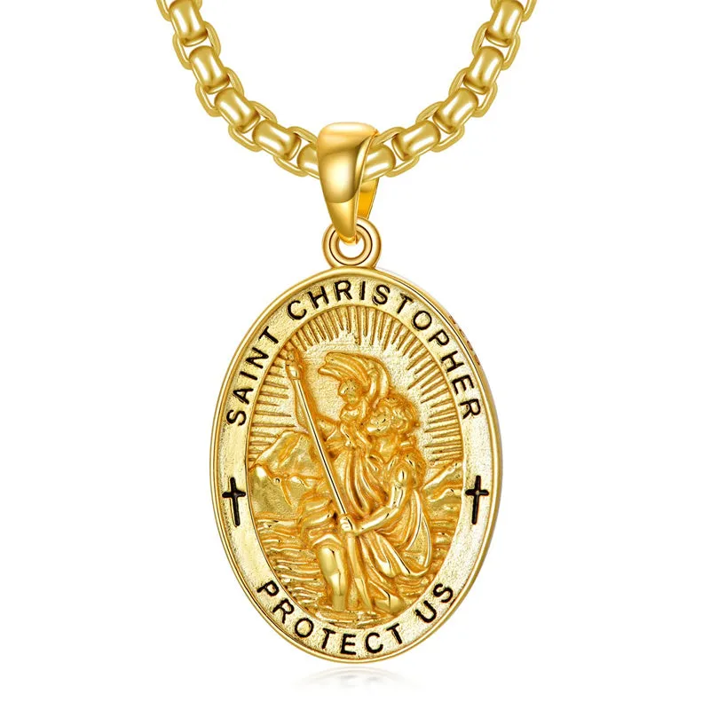 Sterling Silver St Michael Necklace for Men Women Catholic Medallions Jewelry