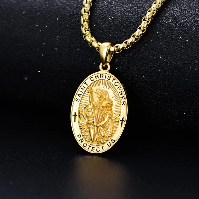 Sterling Silver St Michael Necklace for Men Women Catholic Medallions Jewelry