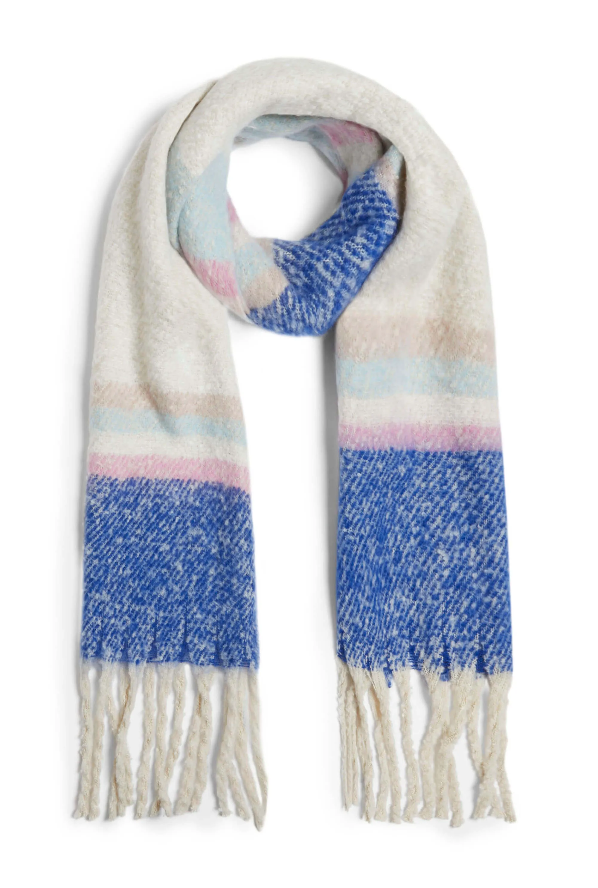 Stripe Blanket Scarf Blue