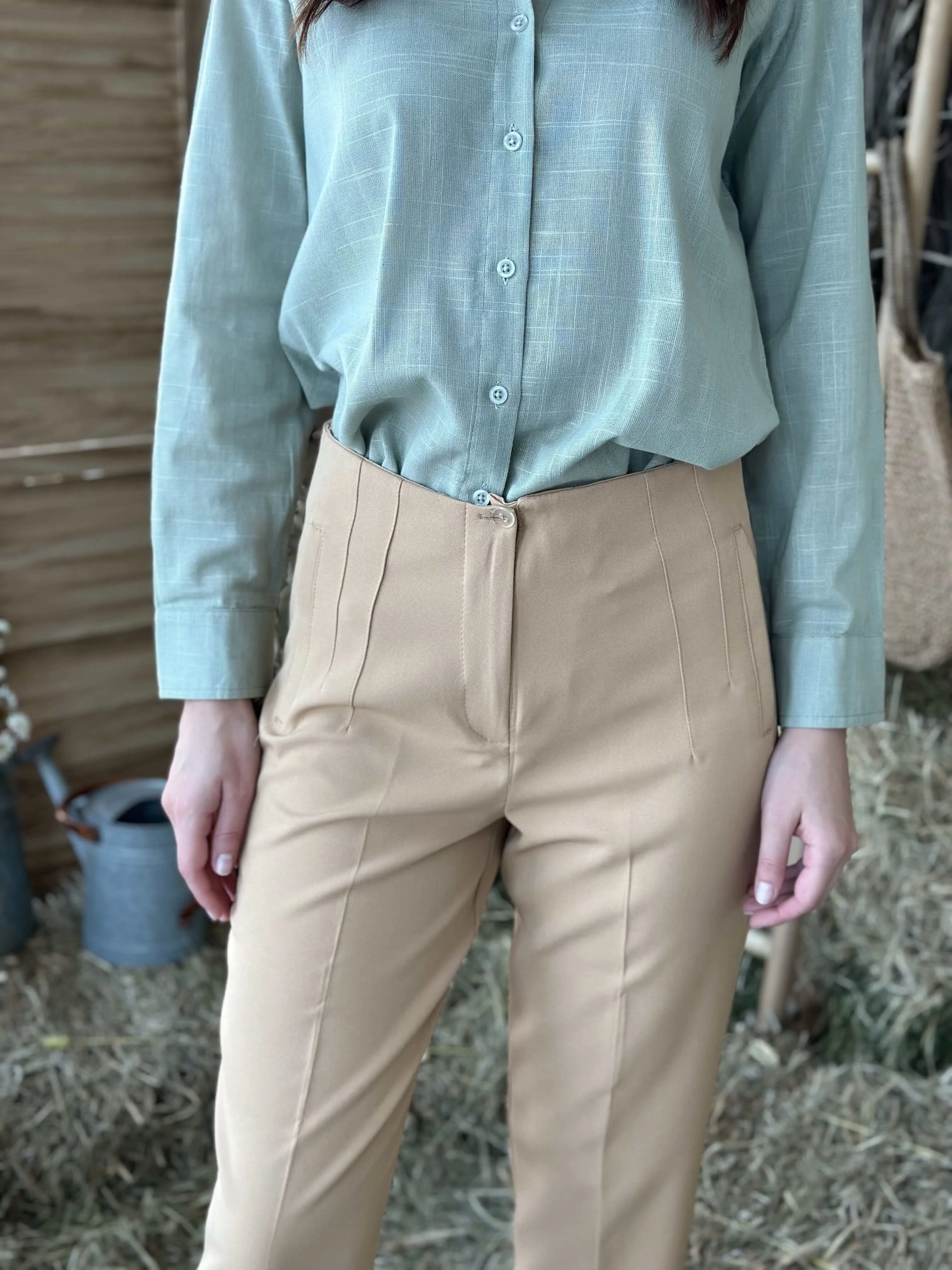 Trending Solid Pants - Khaki