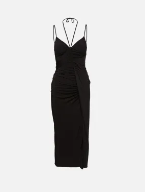 Twisted Drape Jersey Midi Dress