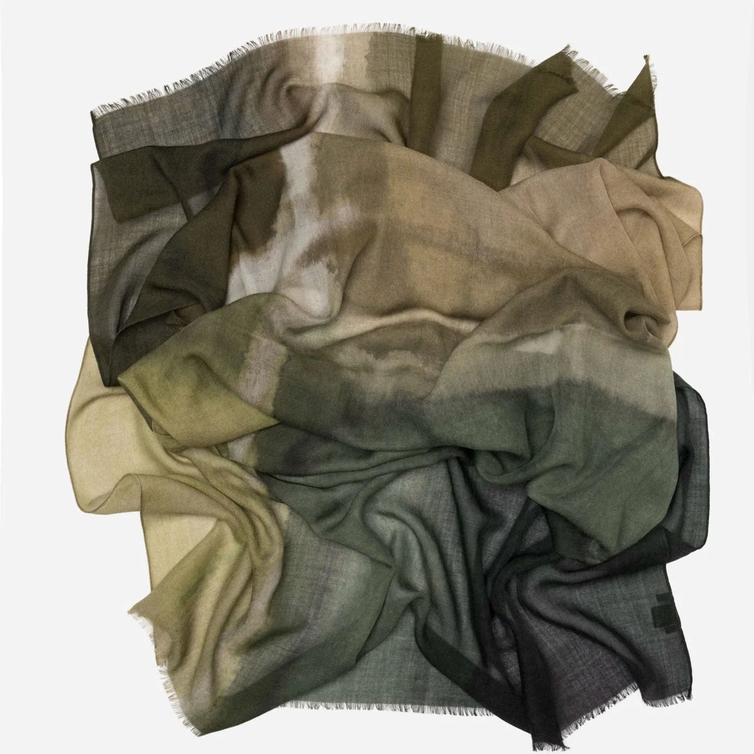 Vicenza - Wool & Silk Scarf - Olive Green