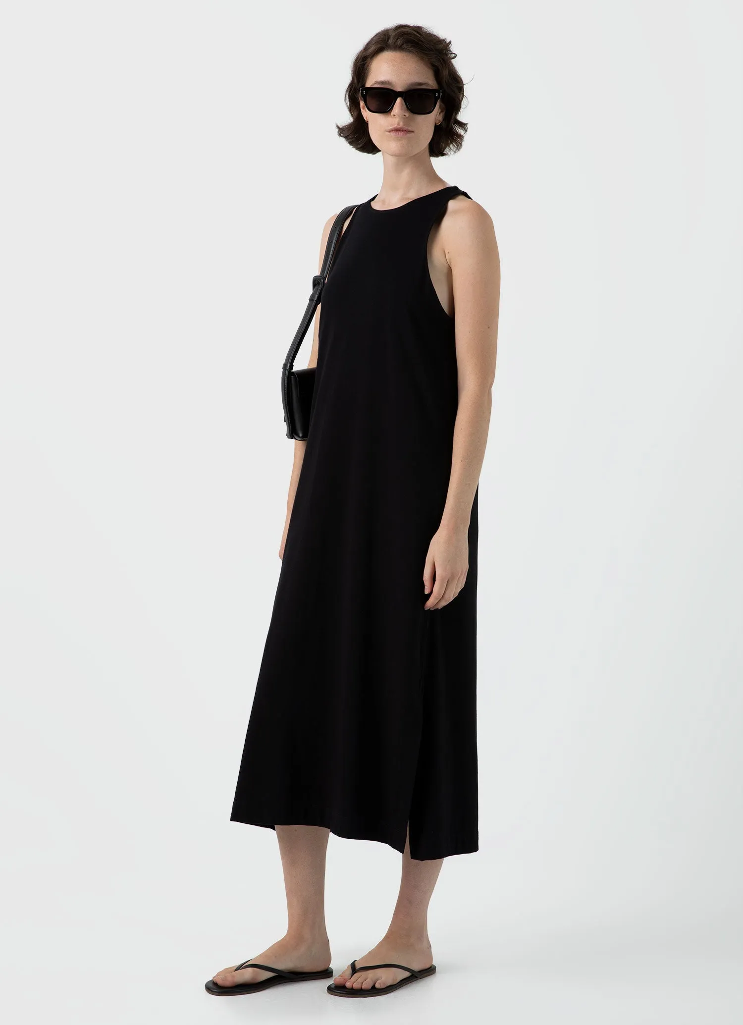 Women's Jersey Midi Dress in Black